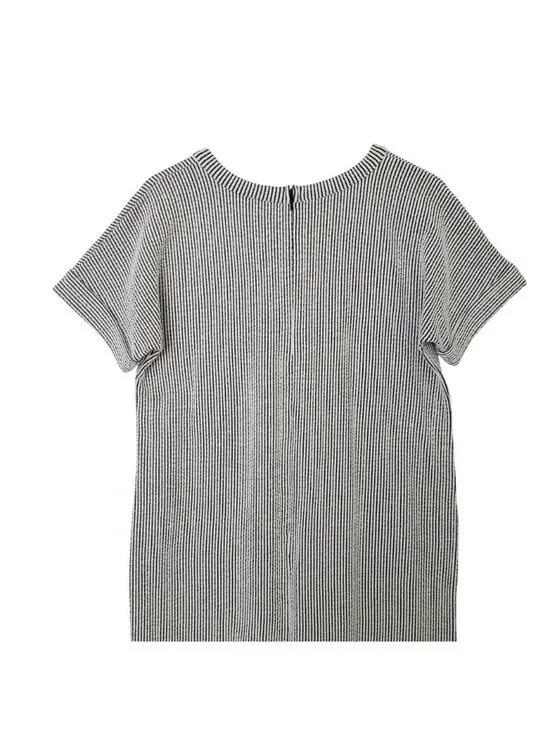 Club Monaco Striped Ribbed Dress Womens Size L Blue & White - Picture 4 of 7